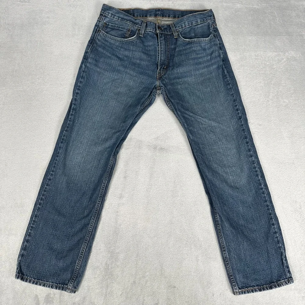 Levis 559 Jeans Mens 34x30 Blue Regular Straight Mid Rise Medium Wash